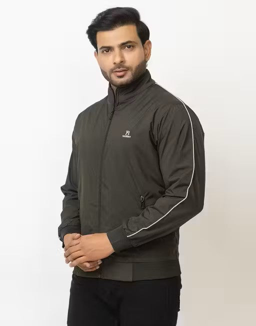 TWEUNBOY Casual Winter Wear Jackets For Men || Men's Solid Wind Cheater Jacket With Zipper || Ribbed Waist And Ribbed Wrist Cuffs For Perfect Fit || Casual And Sports Jacket