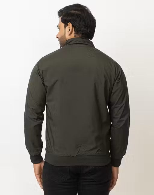 TWEUNBOY Casual Winter Wear Jackets For Men || Men's Solid Wind Cheater Jacket With Zipper || Ribbed Waist And Ribbed Wrist Cuffs For Perfect Fit || Casual And Sports Jacket