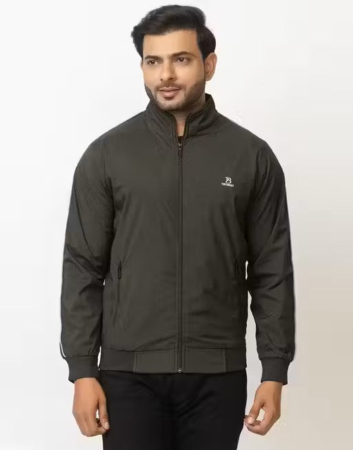 TWEUNBOY Casual Winter Wear Jackets For Men || Men's Solid Wind Cheater Jacket With Zipper || Ribbed Waist And Ribbed Wrist Cuffs For Perfect Fit || Casual And Sports Jacket