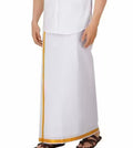 MENS UNSTITCHED GOLDEN BORDER 2 METER DHOTI