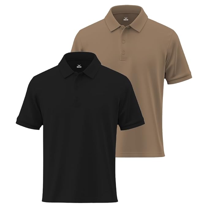 NOBERO Men's Cotton Solid Regular Fit Polo Shirt