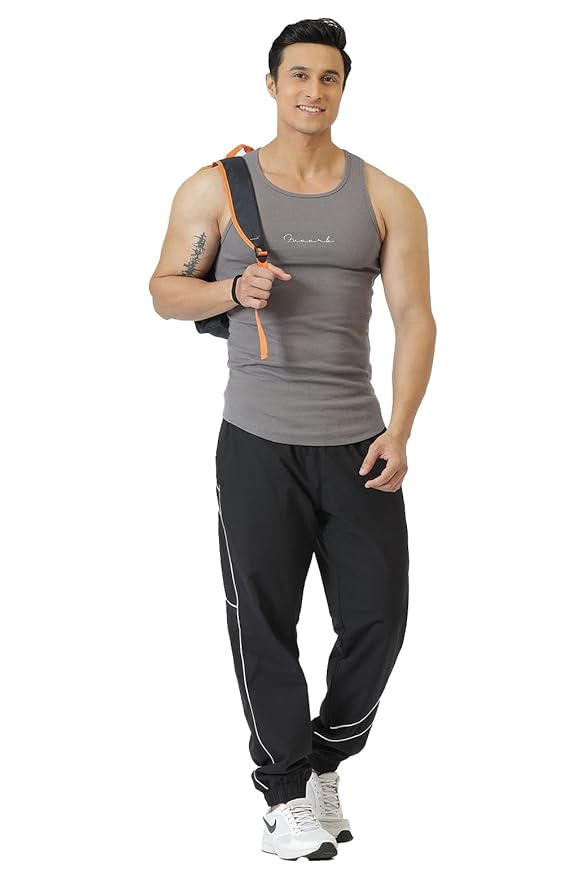 FUAARK Ribbed Slim Fit Gym & Workout Tank for Men's