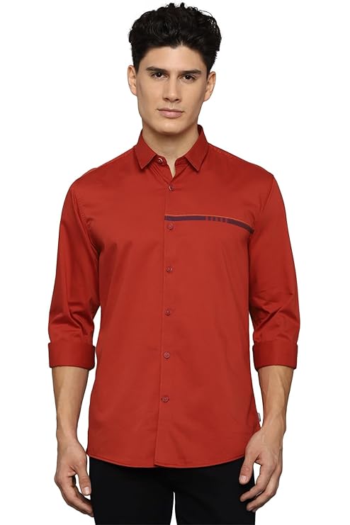 Louis Philippe Men's Cotton Solid Slim Fit Shirt