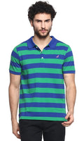 AMERICAN CREW CottonPoly Striped Polo T-Shirt for Men
