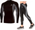 JUST RIDER Men's Sports Running Set Compression Shirt + Pants Skin-Tight Long Sleeves Quick Dry Fitness Tracksuit Gym Yoga Suits