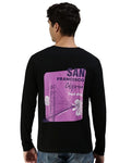 Veirdo® Pure Cotton Full Sleeves Round Neck Latest Cool & Stylish Travel San Fransisco Black Graphic Printed T-Shirt for Men (XL)