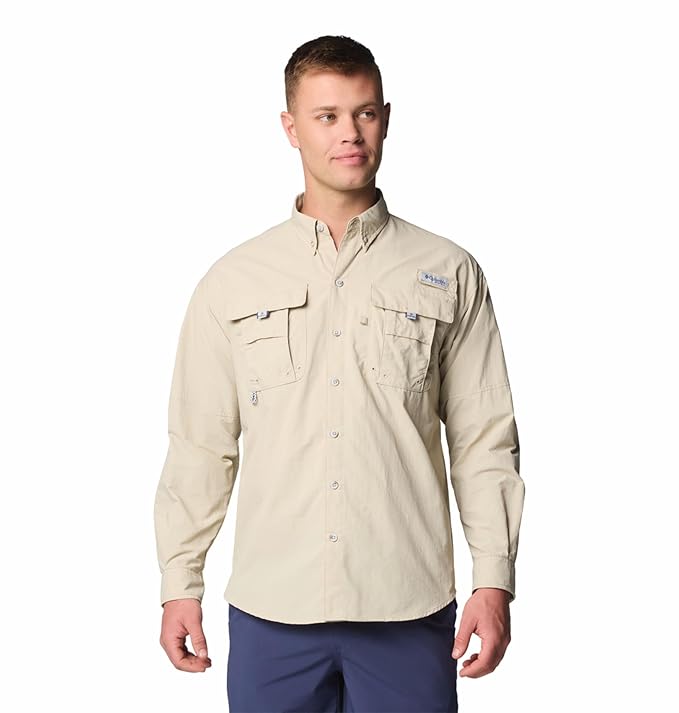 Columbia Men Nylon Regular Fit Omni-Shade Bahama II Hiking and Trekking Long Sleeve Shirt