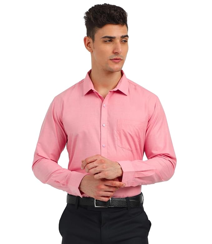 Scott International Shirt for Men | Solid Full Sleeves Wrinkle Free Mens Shirts | Cotton Formal Shirts for Men Regular Fit | Stylish Mens Shirt | Plain Shirts for Mens
