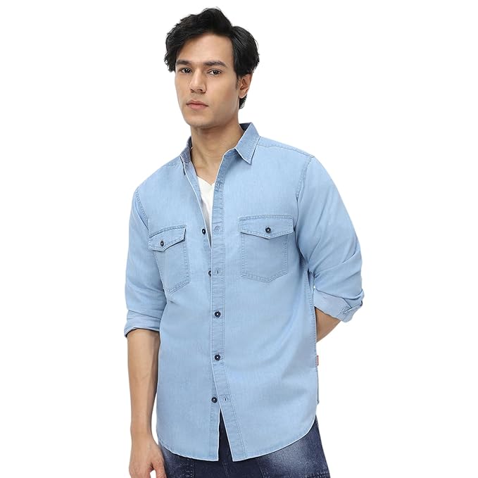 Urbano Fashion Men's Full Sleeve Regular Fit Casual Denim Shirt