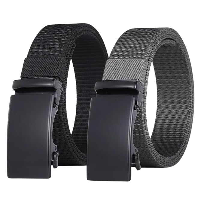 Men’s Nylon Belt Combo – Durable, Lightweight, Adjustable Outdoor Tactical Waist Belt for Casual, Formal & Travel Wear