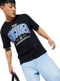 Max Men's Letter Print Regular Fit T-Shirt