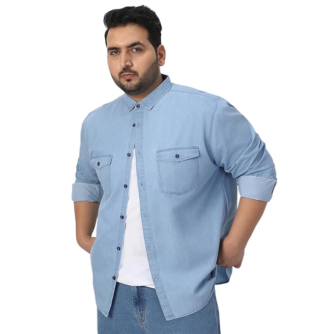 Urbano Plus Men's Full Sleeve Regular Fit Casual Denim Shirt