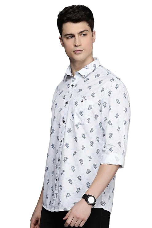 Louis Philippe Men's Cotton Animal Print Slim Fit Shirt