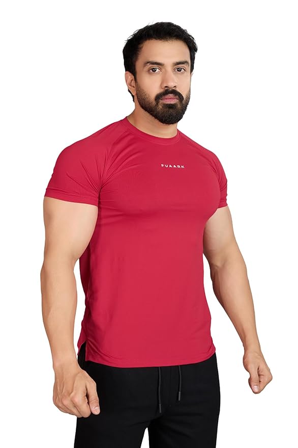 Men's Round Neck Slim Fit Gym Sports T-Shirt