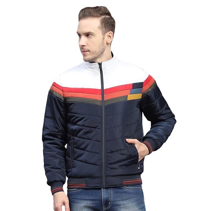 Monte Carlo Mens Solid Mock Neck Full Sleeve Jacket