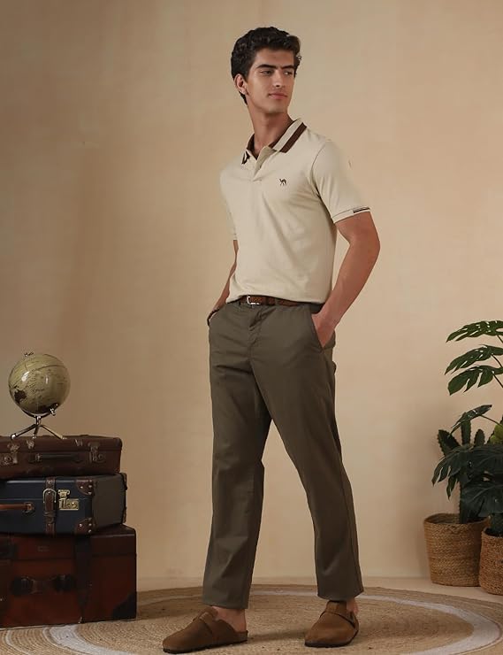 FYLTR Men's Slim Fit Polo T-Shirt with Contrast Tipping Collar - Soft Handfeel | Casual T-Shirts for Men