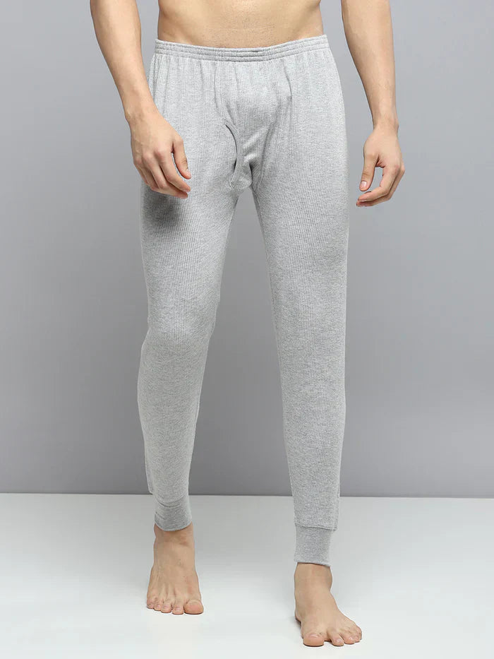 Men Grey Solid Thermal Lower