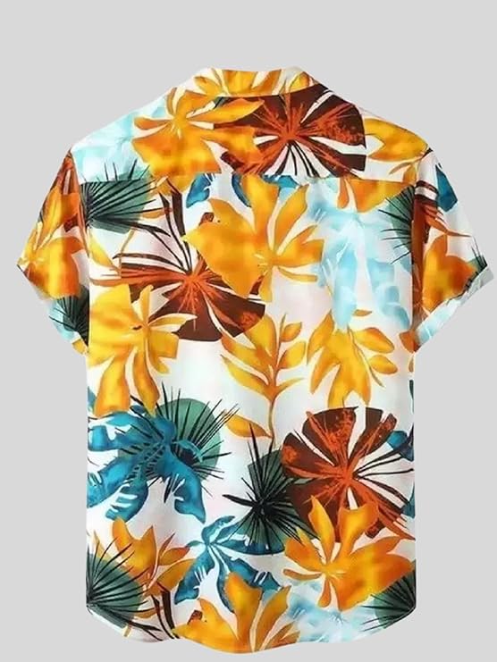 Leriya Fashion Men's Casual Rayon Relaxed Fit Shirt Ð Button Down Summer Shirts for Men | Stylish Printed| Short Sleeve | Trendy