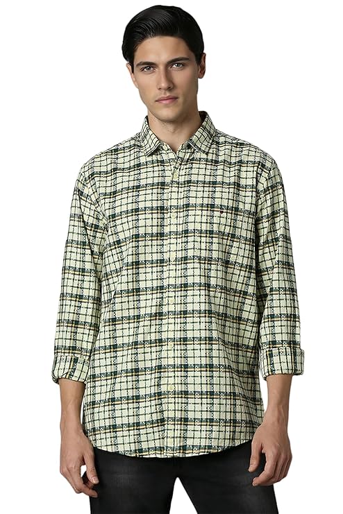 Louis Philippe Men's Checkered Slim Fit Shirt