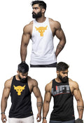 JUARI BE A GENTLEMAN Men's Cotton Regular Fit, Sleeveless, Stringer Y Back Tank Tops Look