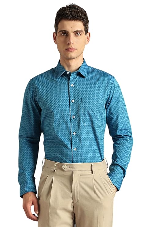 Louis Philippe Men's Checkered Slim Fit Shirt