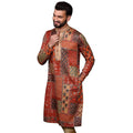 KISAH Men’s Printed Cotton Blend Kurta – Traditional Ethnic Wear Kurta for Men for Weddings & Festivals - Fashion Apparels Multicolour