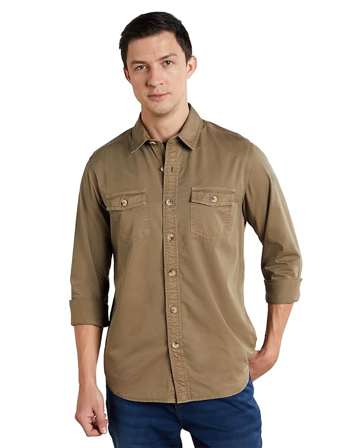 Symbol Premium Men's Casual Washed Cotton Twill Shirt