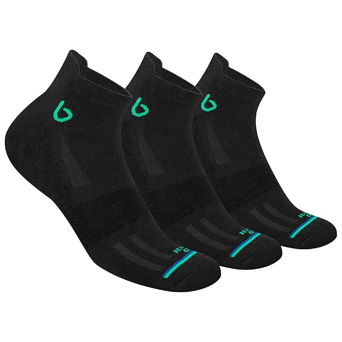 BAMBOS Bamboo Socks for Men Anti-Microbial Ultra Soft Padded Ankle Socks, Pack of 3
