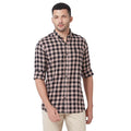 Giordano Men's Slim Fit Gingham Checked Button Down Collar Long Sleeves Regular Length Chest Patch Pocket Pure Cotton Casual Shirt