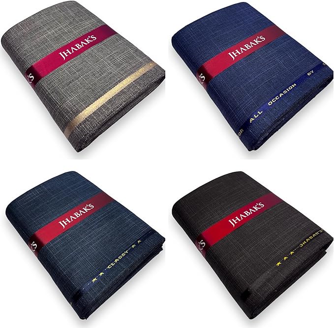 JHABAK'S Unstitched Viscose Rayon Self Design Trouser Fabric - 1.30 Meter