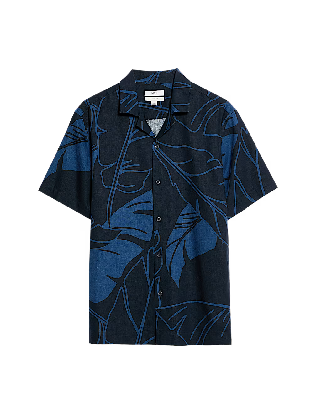 Linen Rich Leaf Print Shirt