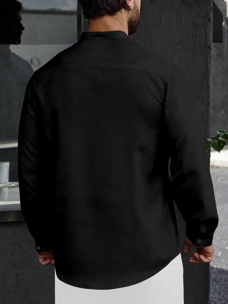 Men Printed Kurta (Black)