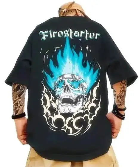 Graphic Print Men Black T-Shirt